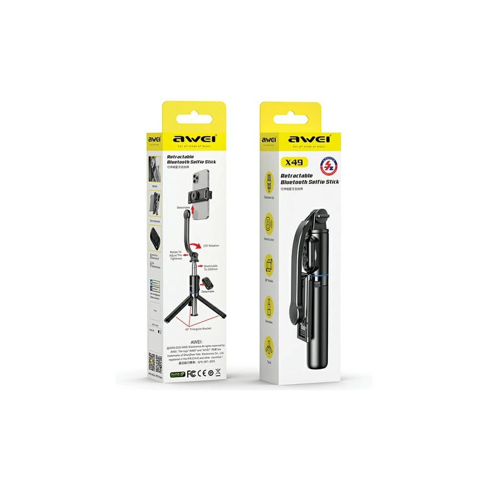 Hurtownia GSM - Selfie Bot AWEI X49 fekete/black - AWEI195 - {ean13} - Hurt