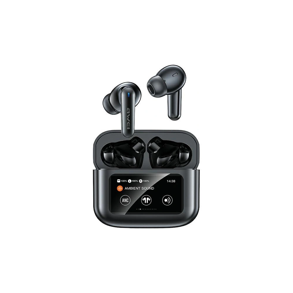 Wholesale AWEI T56 TWS ANC Bluetooth 5.4 wireless headphones + docking station black - AWEI196 - {ean13} - Hurt