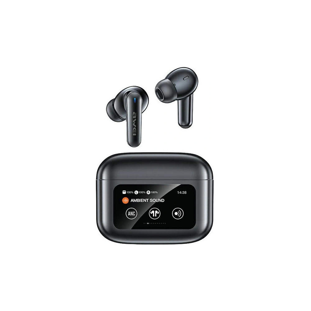 Wholesale AWEI T56 TWS ANC Bluetooth 5.4 wireless headphones + docking station black - AWEI196 - {ean13} - Hurt
