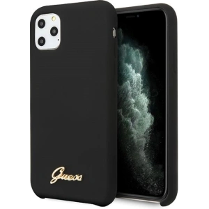 Hurtownia GSM - Etui Guess GUHCN65LSLMGBK Apple iPhone 11 Pro Max black/czarny hard case Silicone Vintage Gold Logo - GUE273BLK - {ean13} - Hurt