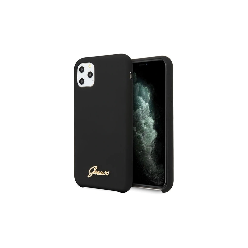 Hurtownia GSM - Etui Guess GUHCN65LSLMGBK Apple iPhone 11 Pro Max black/czarny hard case Silicone Vintage Gold Logo - GUE273BLK - {ean13} - Hurt