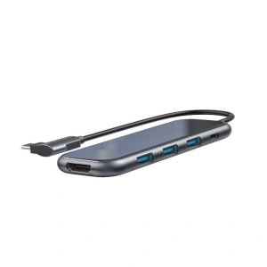 Adapter 5w1 Baseus Hub USB-C na 3x USB 3.0 + HDMI + USB-C PD