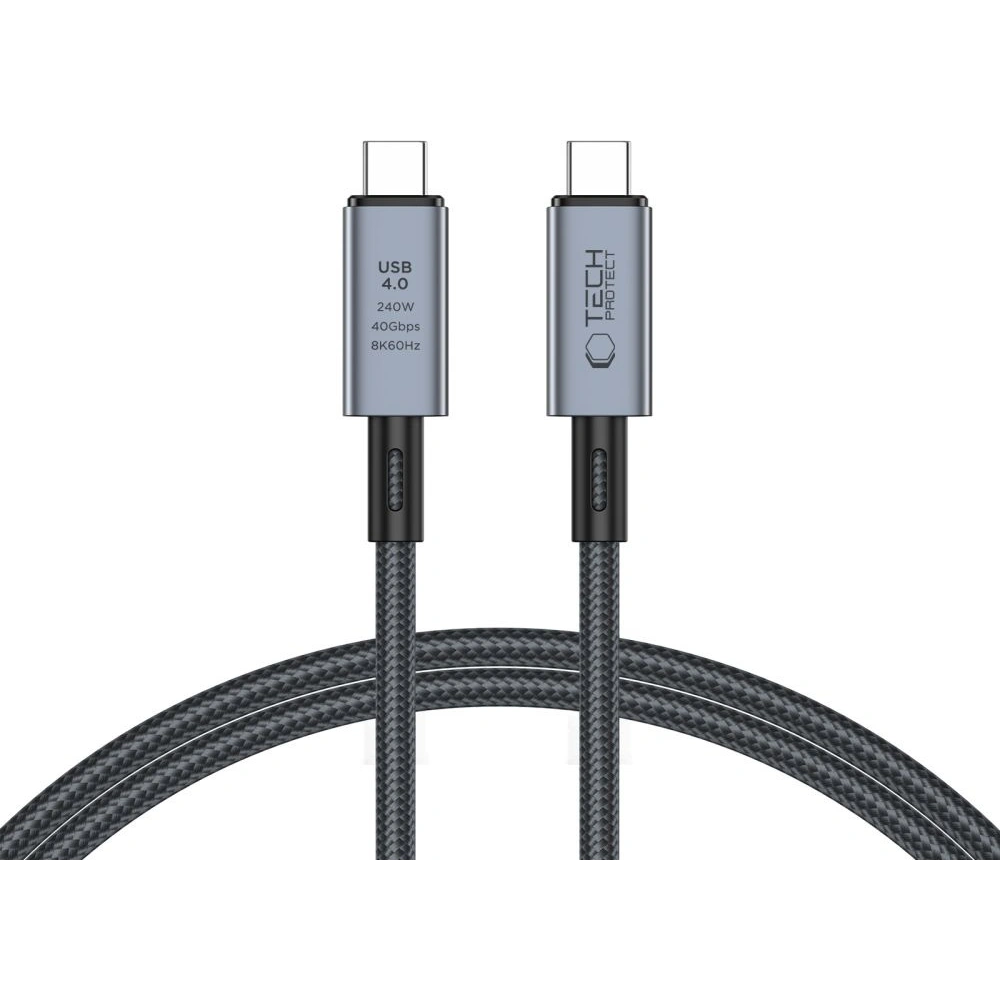 Hurtownia GSM - Kabel Tech-Protect Ultraboost Max USB-C / USB-C Thunderbolt 4.0 8K 40Gbps PD 240W 100cm Grey - THP2841 - {ean13} - Hurt