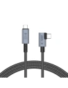 Cablul unghiular Tech-Protect Ultraboost Max L USB-C / USB-C USB 4.0 8K 40Gbps PD 240W 150cm Gri