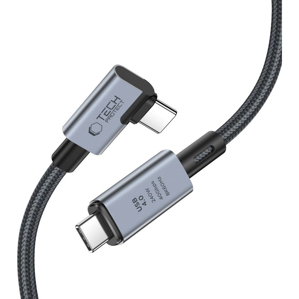 Hurtownia GSM - Cablul unghiular Tech-Protect Ultraboost Max L USB-C / USB-C USB 4.0 8K 40Gbps PD 240W 150cm Gri - THP2847 - {ean13} - Hurt