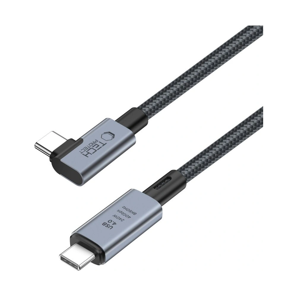 Hurtownia GSM - Cablul unghiular Tech-Protect Ultraboost Max L USB-C / USB-C USB 4.0 8K 40Gbps PD 240W 150cm Gri - THP2847 - {ean13} - Hurt