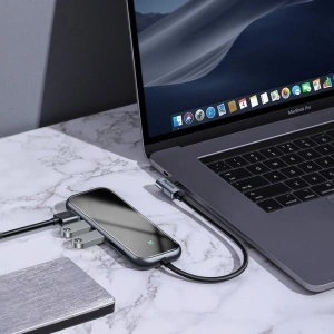 Adapter 6w1 Baseus Hub USB-C na 3x USB 3.0 + HDMI + USB-C PD + SD/microSD