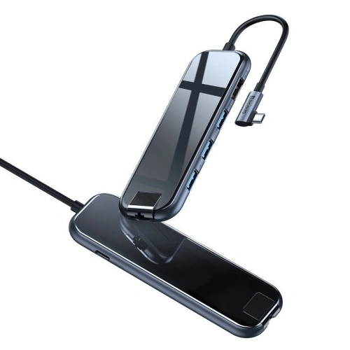 Adapter 6w1 Baseus Hub USB-C na 3x USB 3.0 + HDMI + USB-C PD + RJ45 Ethernet