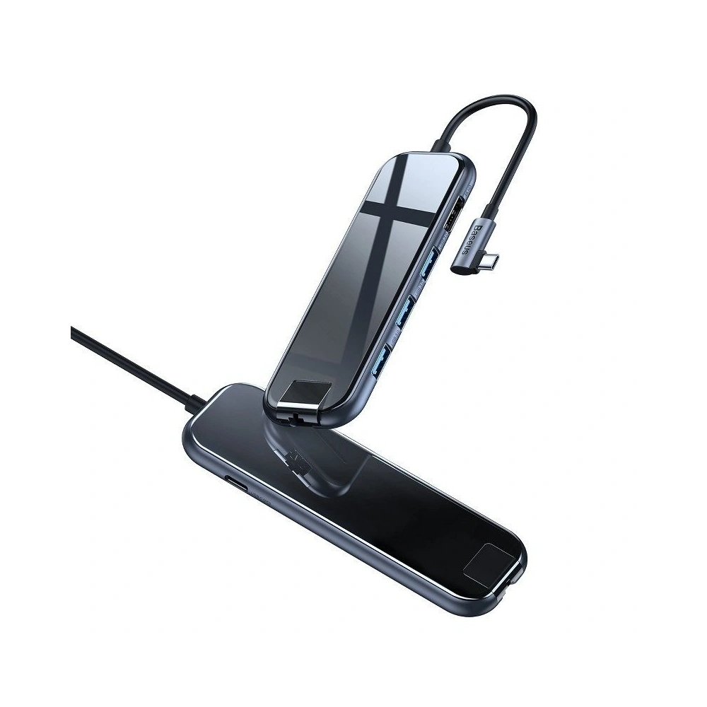 Hurtownia GSM - Adapter 6w1 Baseus Hub USB-C na 3x USB 3.0 + HDMI + USB-C PD + RJ45 Ethernet - BSU686 - {ean13} - Hurt
