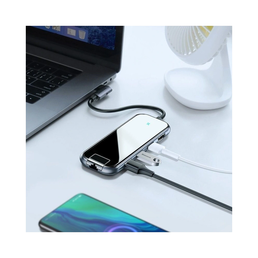 Hurtownia GSM - Adapter 6w1 Baseus Hub USB-C na 3x USB 3.0 + HDMI + USB-C PD + RJ45 Ethernet - BSU686 - {ean13} - Hurt