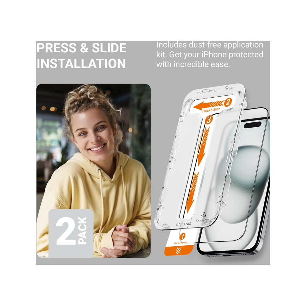 Hurtownia GSM - Gehärtetes Glas Crong EasyShield Apple iPhone 15 [2 PACK] - CRG765 - {ean13} - Hurt