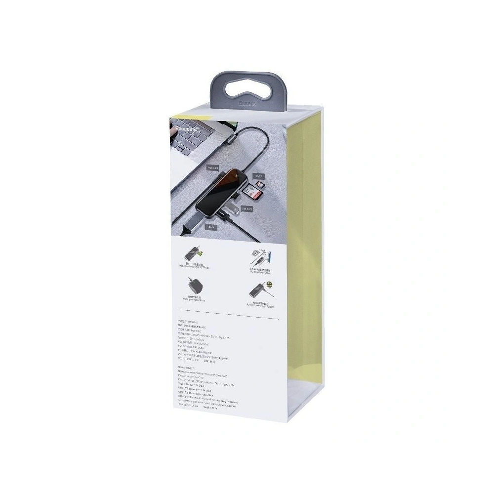 Hurtownia GSM - Adapter 6w1 Baseus Hub USB-C na 3x USB 3.0 + HDMI + USB-C PD + SD/microSD - BSU685 - {ean13} - Hurt