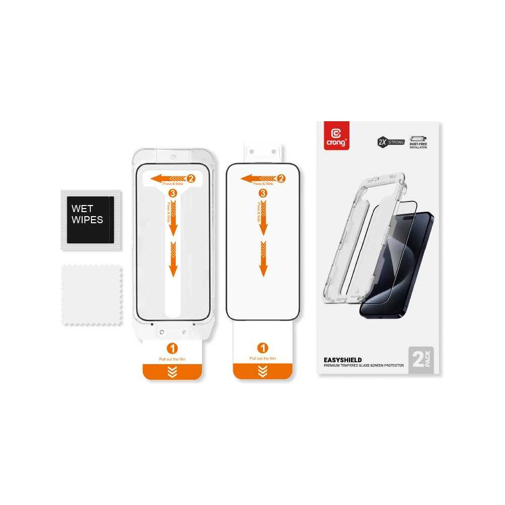 Hurtownia GSM - Gehärtetes Glas Crong EasyShield Apple iPhone 14 / iPhone 13 / iPhone 13 Pro [2 PACK] - CRG769 - {ean13} - Hurt
