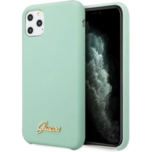 Wholesale Guess GUHCN65LSLMGG iPhone 11 Pro Max green hard case Silicone Vintage Gold Logo - GUE274GRN - {ean13} - Hurt