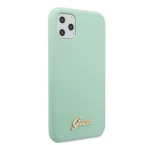 Etui Guess GUHCN65LSLMGG Apple iPhone 11 Pro Max zielony/green hard case Silicone Vintage Gold Logo