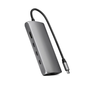 Hurtownia GSM - Adapter Satechi USB-C Multiport 8K USB-C / USB-C, HDMI, 3xUSB-A 3.2 Gen 2 10Gbps, USB-A 3.2 Gen 1 5Gbps, SD/TF Space Grau - STH137 - {ean13} - Hurt