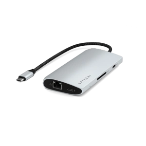 Hurtownia GSM - Adapter Satechi USB-C Multiport 8K USB-C / USB-C, HDMI, 3xUSB-A 3.2 Gen 2 10Gbps, USB-A 3.2 Gen 1 5Gbps, SD/TF ezüst - STH138 - {ean13} - Hurt
