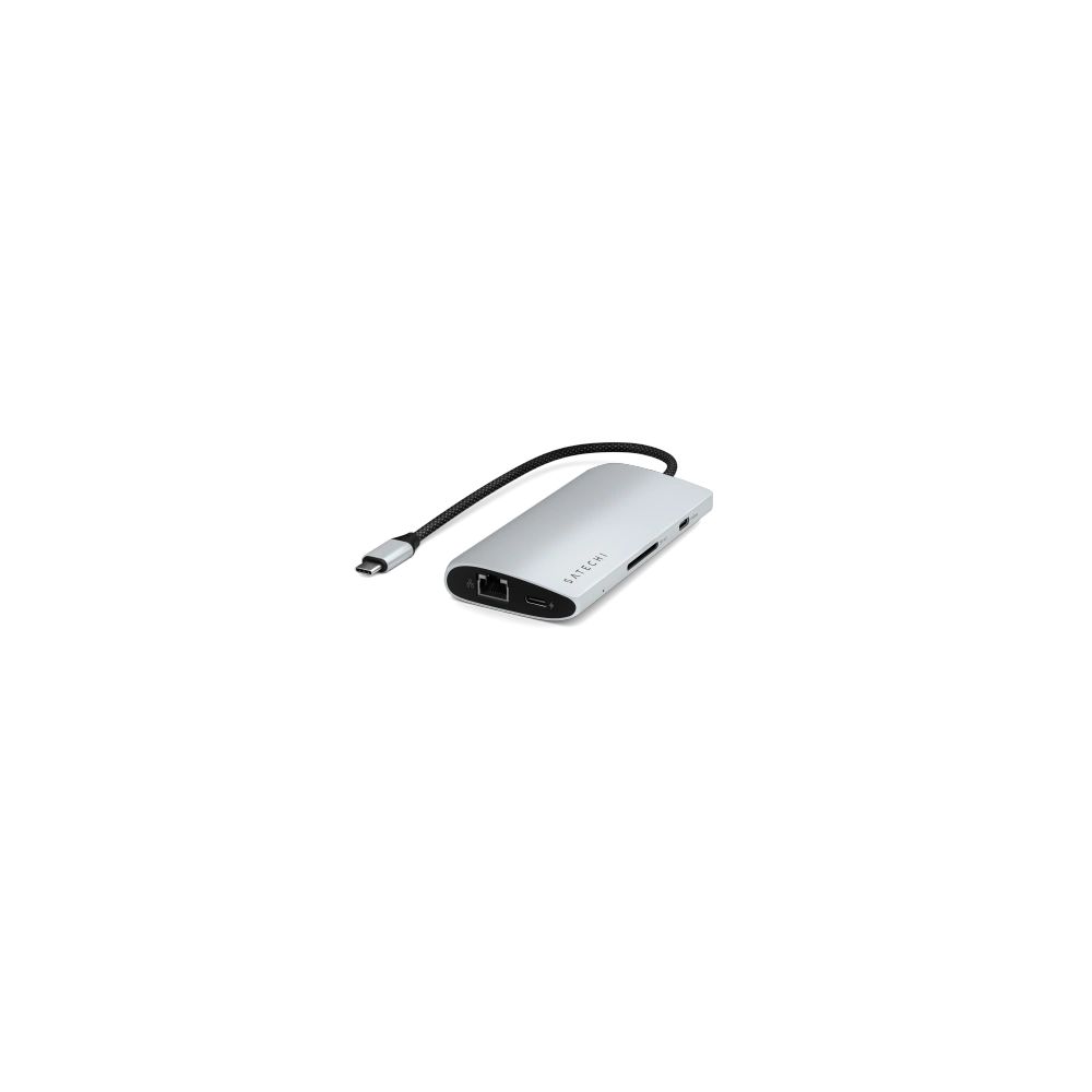 Wholesale Satechi USB-C Multiport 8K adapter USB-C / USB-C, HDMI, 3xUSB-A 3.2 Gen 2 10Gbps, USB-A 3.2 Gen 1 5Gbps, SD/TF silver - STH138 - {ean13} - Hurt