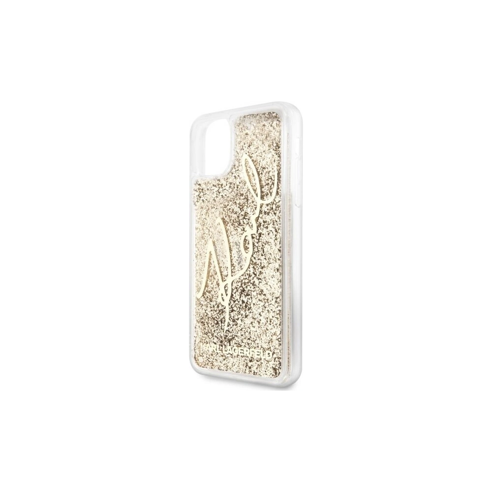 Hurtownia GSM - Karl Lagerfeld KLHCN65TRKSGO iPhone 11 Pro Max gold/glitzernde Unterschrift - KLD186GLD - {ean13} - Hurt
