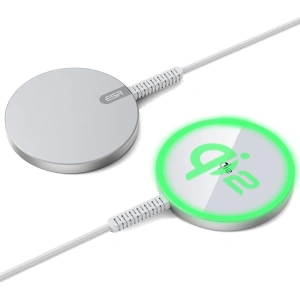Hurtownia GSM - Indukciós töltő ESR HaloLock QI2 Mini Magnetic MagSafe vezeték nélküli töltő 15W Ezüst - ESR814 - {ean13} - Hurt