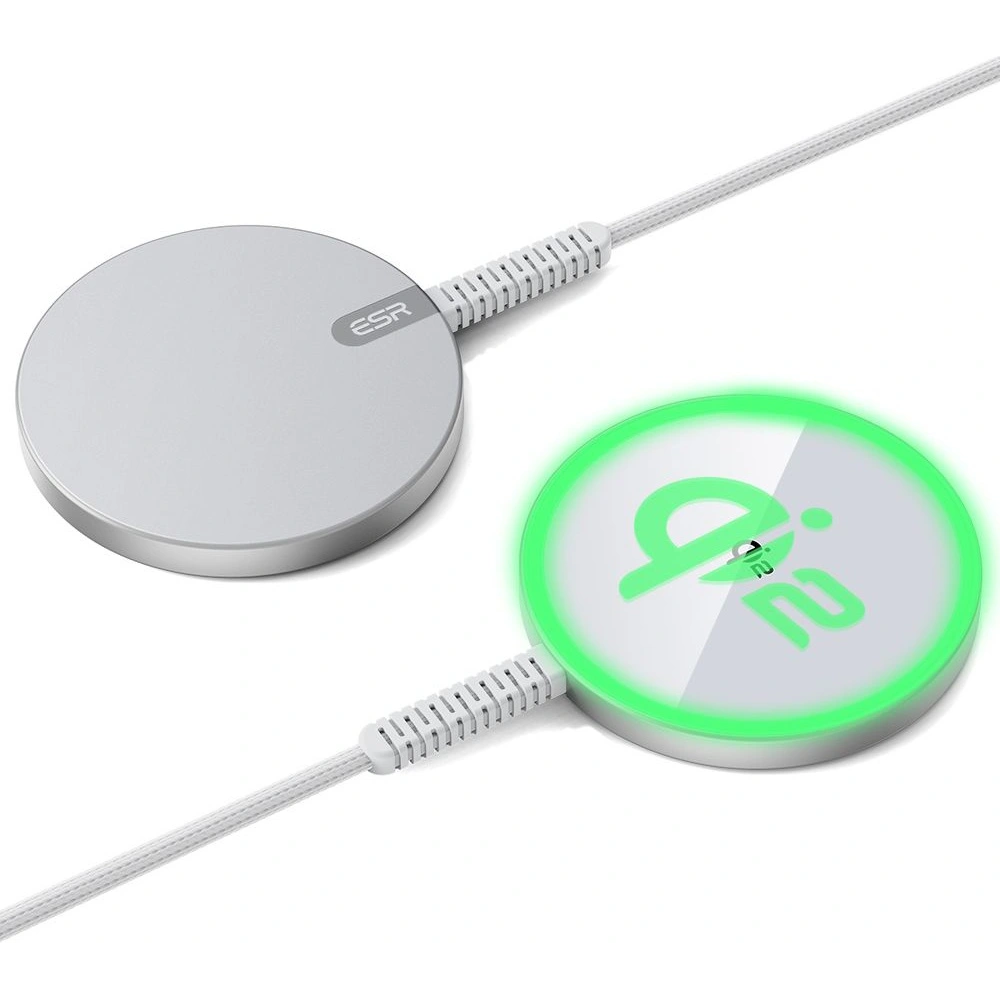 Hurtownia GSM - Încărcătorul inductiv ESR HaloLock QI2 Mini Magnetic MagSafe încărcător wireless 15W Argintiu - ESR814 - {ean13} - Hurt