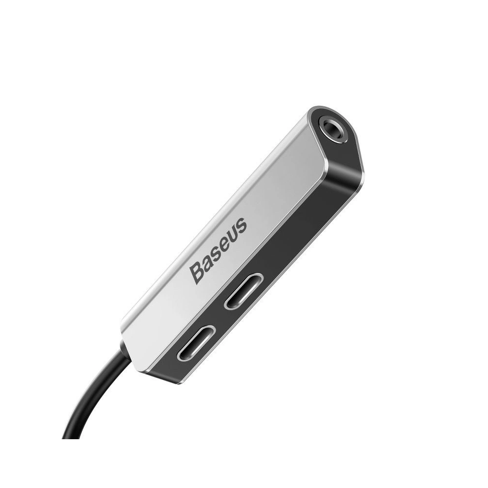 Hurtownia GSM - Adapter Audio Baseus L52 Lightning do Mini Jack 3.5mm i 2x Lightning (srebrny) - BSU690SLV - {ean13} - Hurt