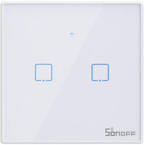 Hurtownia Sonoff - 6920075742015 - SNF156 - Dotykowy włącznik światła Sonoff T2 EU WiFi + RF 433 TX (2-kanałowy) nowa wersja - B2B homescreen