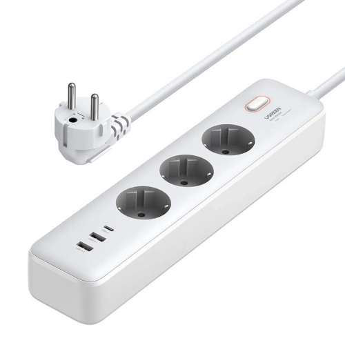 Listwa zasilająca UGREEN CD286 3xAC, 2xUSB-A, USB-C 30W 2m biała - Listwy zasilające - Ugreen