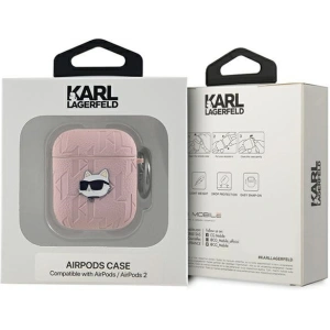 Hurtownia GSM - Etui Karl Lagerfeld KLA2PGCHPP Apple AirPods 1/2 kryt Monogram Choupette Head růžový/pink - KLD2034 - {ean13} - Hurt