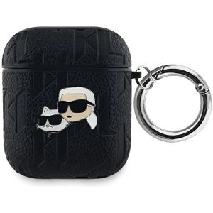 Hurtownia GSM - Etui Karl Lagerfeld KLA2PGKCPK Apple AirPods 1/2 kryt Monogram Karl & Choupette Hlavy černý/black - KLD2035 - {ean13} - Hurt