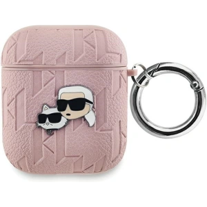 Hurtownia GSM - Etui Karl Lagerfeld KLA2PGKCPP Apple AirPods 1/2 kryt Monogram Karl & Choupette Head růžový/pink - KLD2036 - {ean13} - Hurt
