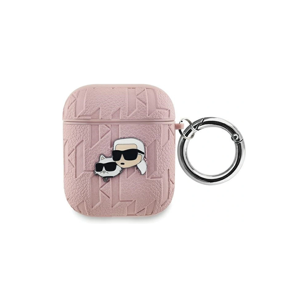 Hurtownia GSM - Etui Karl Lagerfeld KLA2PGKCPP Apple AirPods 1/2 cover Monogram Karl & Choupette Head różowy/pink - KLD2036 - {ean13} - Hurt