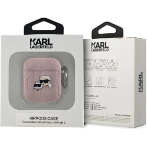 Hurtownia GSM - Etui Karl Lagerfeld KLA2PGKCPP Apple AirPods 1/2 kryt Monogram Karl & Choupette Head růžový/pink - KLD2036 - {ean13} - Hurt