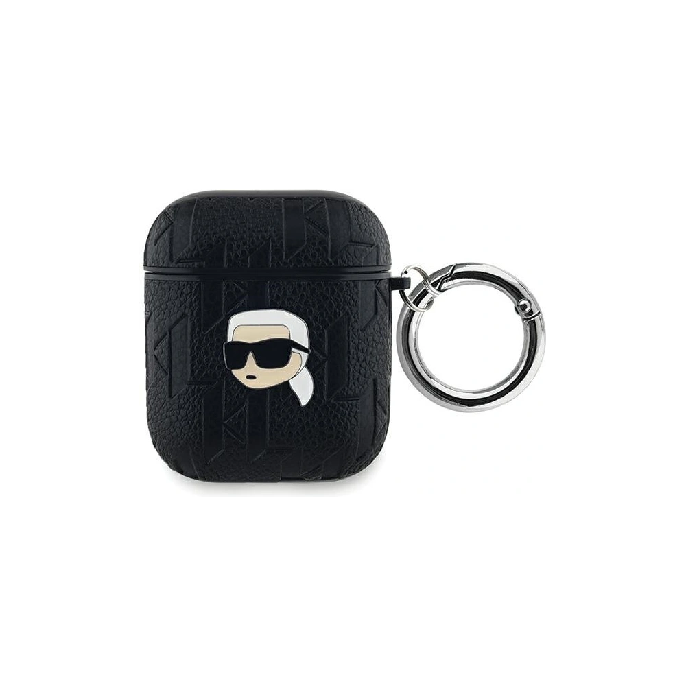 Hurtownia GSM - Etui Karl Lagerfeld KLA2PGKIPK Apple AirPods 1/2 cover Monogram Karl Head czarny/black - KLD2037 - {ean13} - Hurt