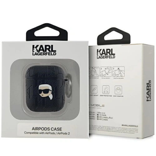 Etui Karl Lagerfeld KLA2PGKIPK Apple AirPods 1/2 cover Monogram Karl Head czarny/black