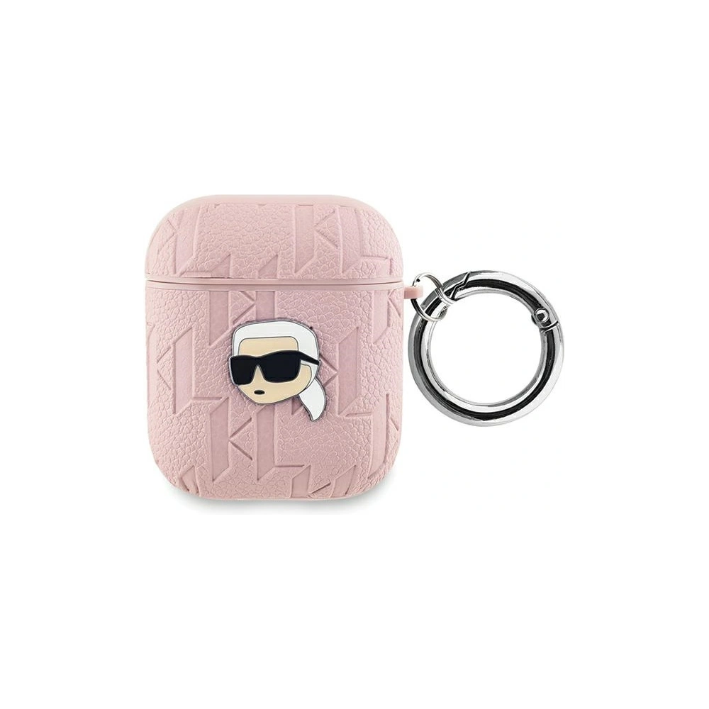 Hurtownia GSM - Etui Karl Lagerfeld KLA2PGKIPP Apple AirPods 1/2 cover Monogram Karl Head różowy/pink - KLD2038 - {ean13} - Hurt