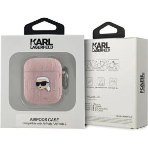 Hurtownia GSM - Etui Karl Lagerfeld KLA2PGKIPP Apple AirPods 1/2 cover Monogram Karl Head różowy/pink - KLD2038 - {ean13} - Hurt