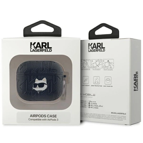 Etui Karl Lagerfeld KLA3PGCHPK Apple AirPods 3 cover Monogram Choupette Head czarny/black