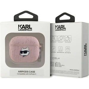 Hurtownia GSM - Etui Karl Lagerfeld KLA3PGCHPP Apple AirPods 3 kryt Monogram Choupette Head růžový/pink - KLD2040 - {ean13} - Hurt