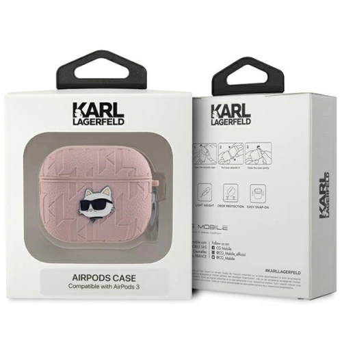 Etui Karl Lagerfeld KLA3PGCHPP Apple AirPods 3 cover Monogram Choupette Head różowy/pink