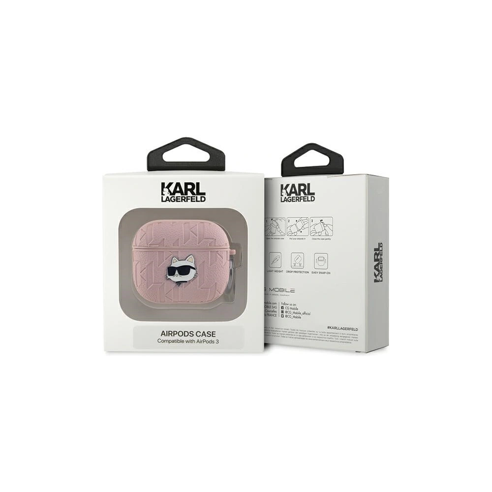 Hurtownia GSM - Etui Karl Lagerfeld KLA3PGCHPP Apple AirPods 3 cover Monogram Choupette Head różowy/pink - KLD2040 - {ean13} - Hurt