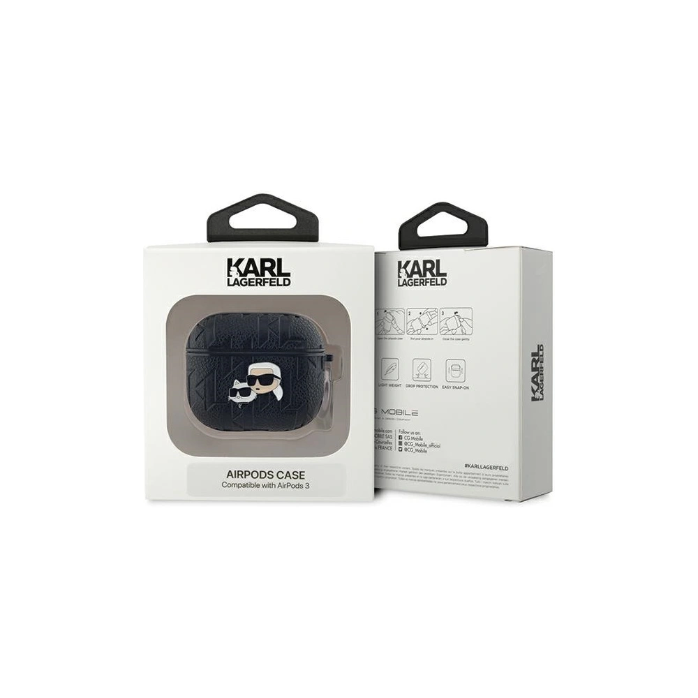Hurtownia GSM - Etui Karl Lagerfeld KLA3PGKCPK Apple AirPods 3 cover Monogram Karl & Choupette Head czarny/black - KLD2041 - {ean13} - Hurt