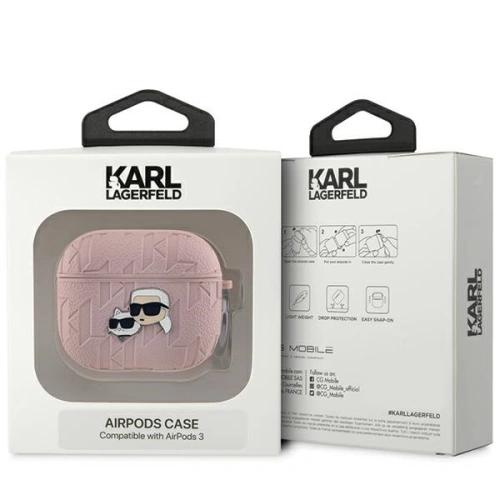 Etui Karl Lagerfeld KLA3PGKCPP Apple AirPods 3 cover Monogram Karl & Choupette Head różowy/pink