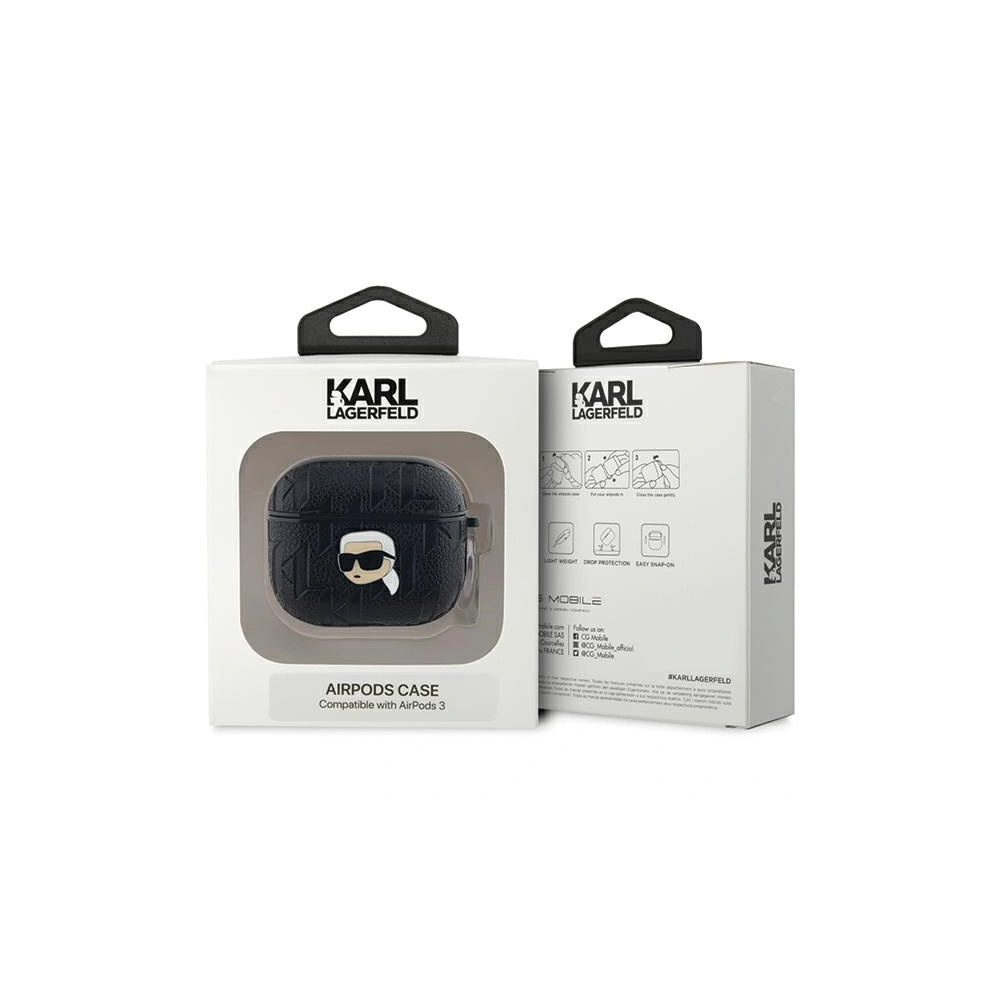Hurtownia GSM - Etui Karl Lagerfeld KLA3PGKIPK Apple AirPods 3 tok Monogram Karl Head fekete/black - KLD2043 - {ean13} - Hurt