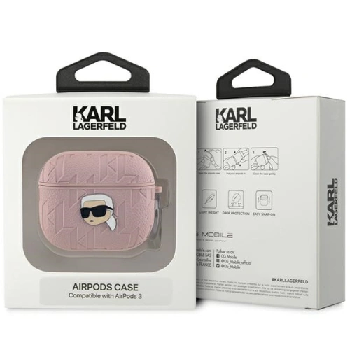 Etui Karl Lagerfeld KLA3PGKIPP Apple AirPods 3 cover Monogram Karl Head różowy/pink