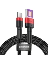 Kabel USB-C Baseus Cafule Huawei SuperCharge, QC 3.0, 5A 1m (czarno-czerwony)