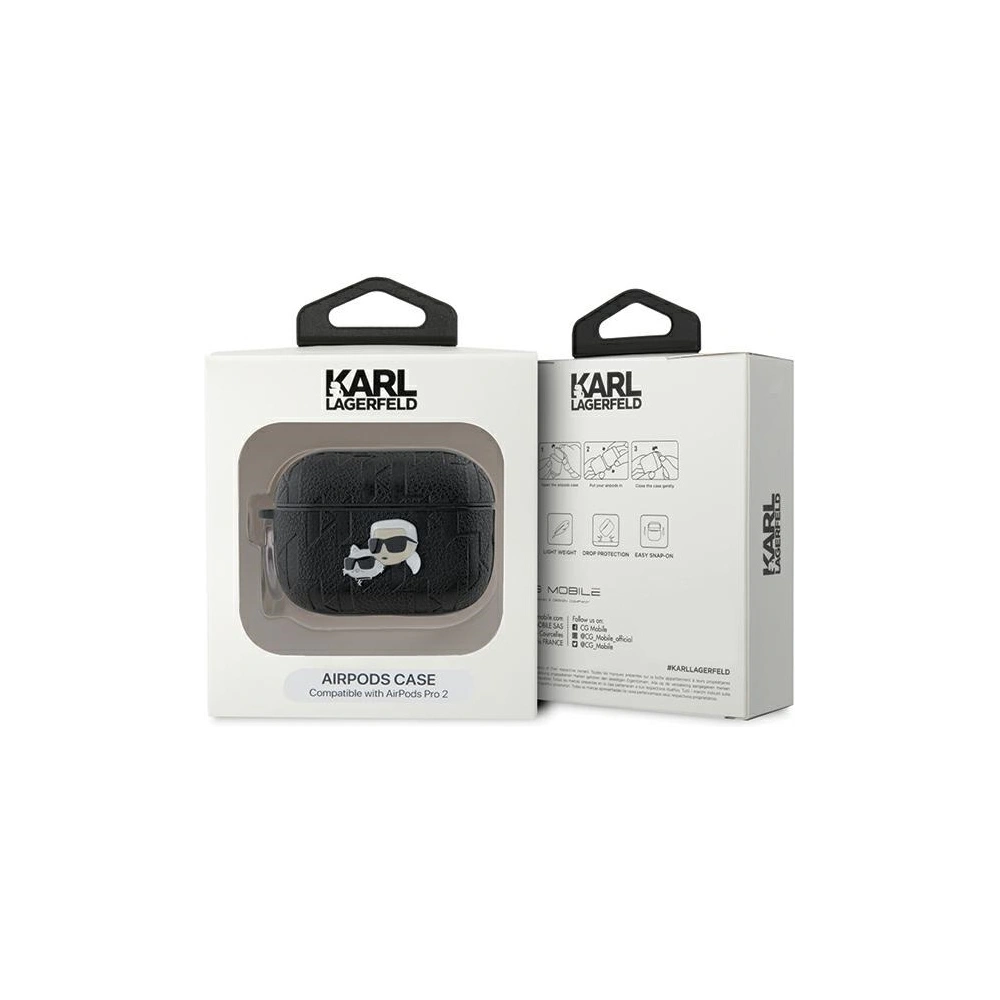 Hurtownia GSM - Etui Karl Lagerfeld KLAP2PGKCPK Apple AirPods Pro (2. generace) kryt Monogram Karl & Choupette Head černý/black - KLD2046 - {ean13} - Hurt