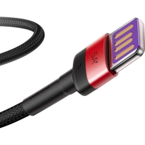 Kabel USB-C Baseus Cafule Huawei SuperCharge, QC 3.0, 5A 1m (czarno-czerwony)