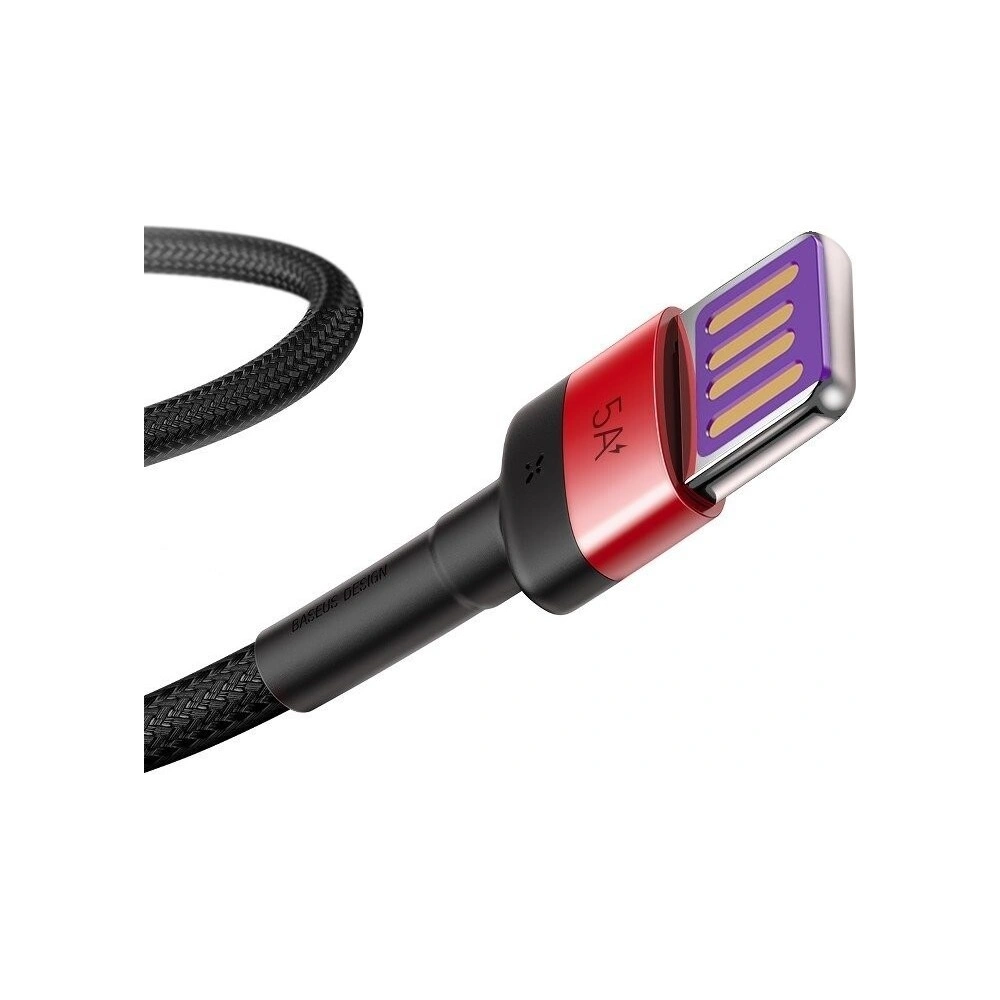 Hurtownia GSM - Kabel USB-C Baseus Cafule Huawei SuperCharge, QC 3.0, 5A 1m (czarno-czerwony) - BSU692BLKRED - {ean13} - Hurt