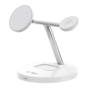 Hurtownia GSM - Indukciós töltő 3w1 Tech-Protect A35 QI 15W Magnetic Magsafe Vezeték nélküli töltő + USB-C / USB-C 100cm fehér kábel - THP2852 - {ean13} - Hurt